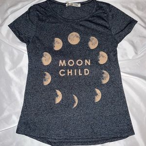 NEW Ladies extra small tee moon child phases astrology